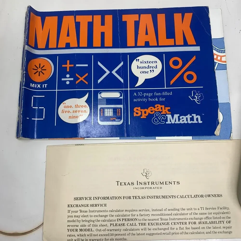 Vintage 1980 TI Speak & Math Texas Instruments Working Original Box Math Talk